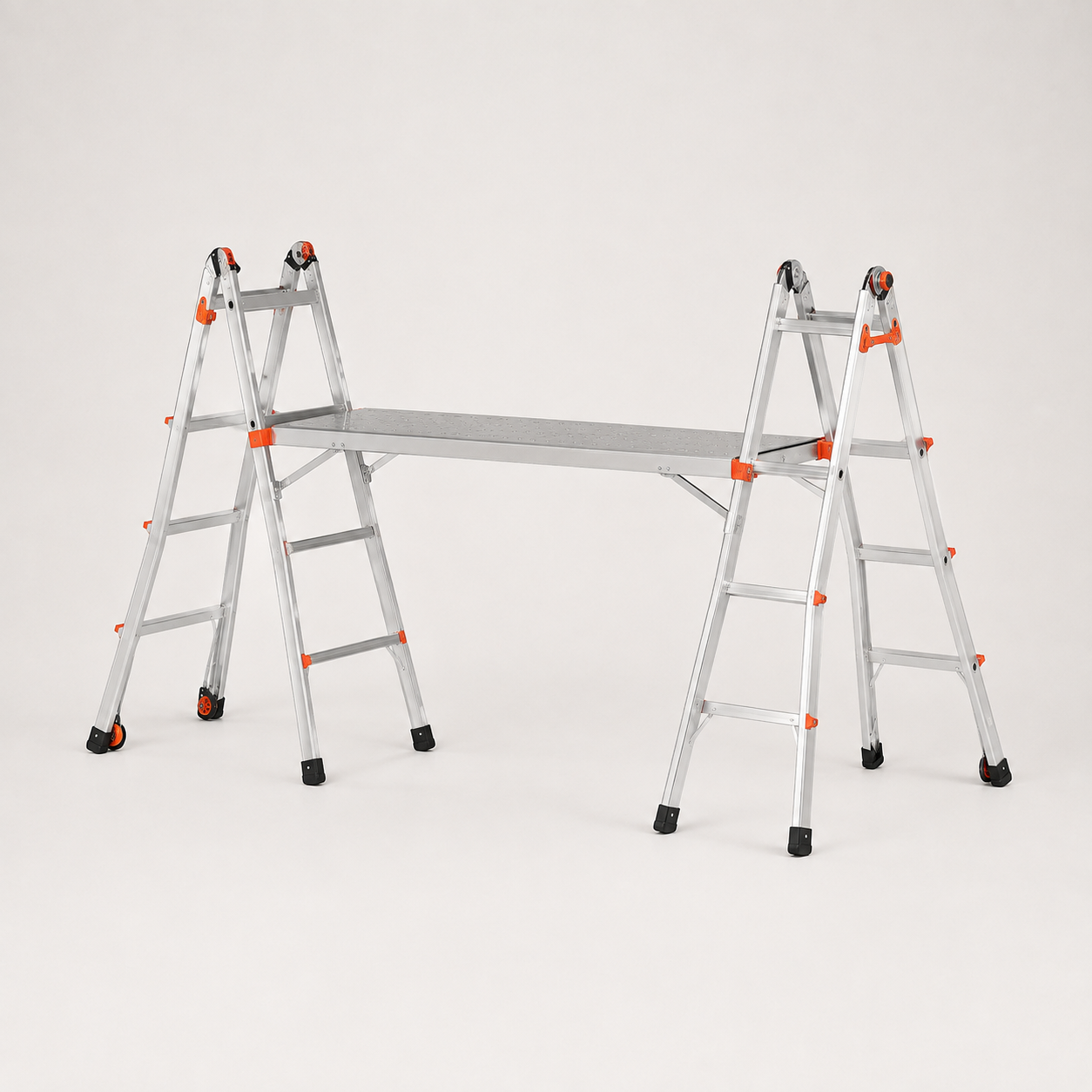 Outer ladder section configured with a trestle bracket accessory